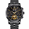 Fashion Design Skeleton Men Mechanical Watch Luminous Hands Transparent Steel Bracelet For Men Luxury M-75BK-1MW